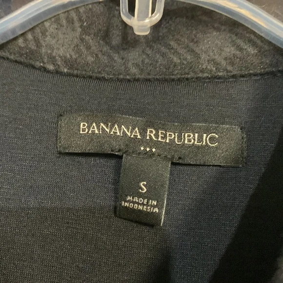 BANANA REPUBLIC WOMENS SHORT PLAID JACKET NAVY BLUE DARK GREY SMALL - Picture 3 of 8